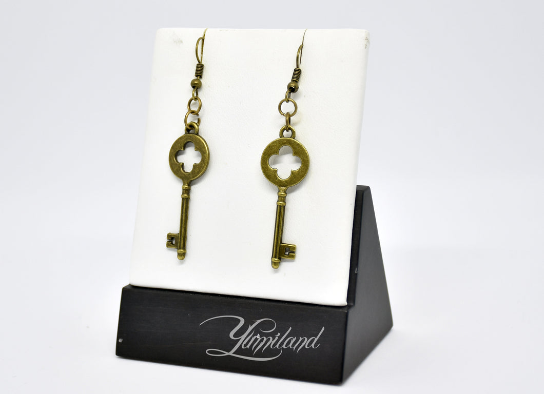 Steampunk copper earrings - keys