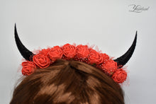 Load image into Gallery viewer, Demon Horns Headband - red black

