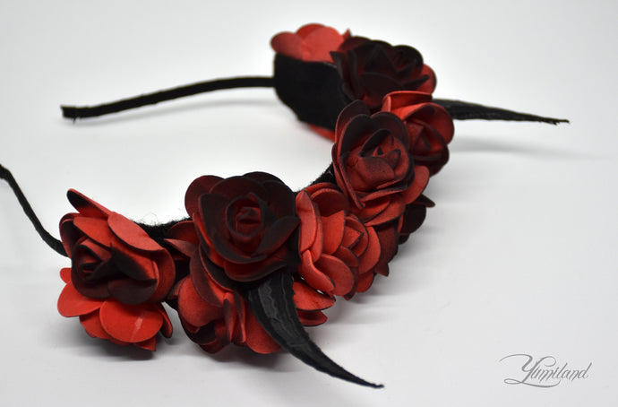 Demon Horns Headband - black & red