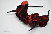 Load image into Gallery viewer, Demon Horns Headband - black &amp; red
