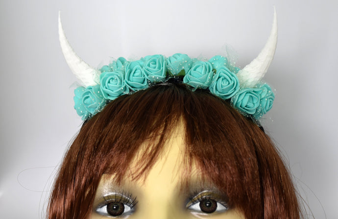 Demon Horns Headband - teal