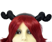 Load image into Gallery viewer, Cyber Black Demon Horns Headband

